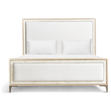 Tideline Bone & Linen-Blend Upholstered Bed | Jonathan Charles Fine Furniture