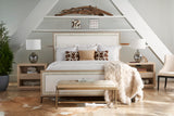 Tideline Bone & Linen-Blend Upholstered Bed | Jonathan Charles Fine Furniture