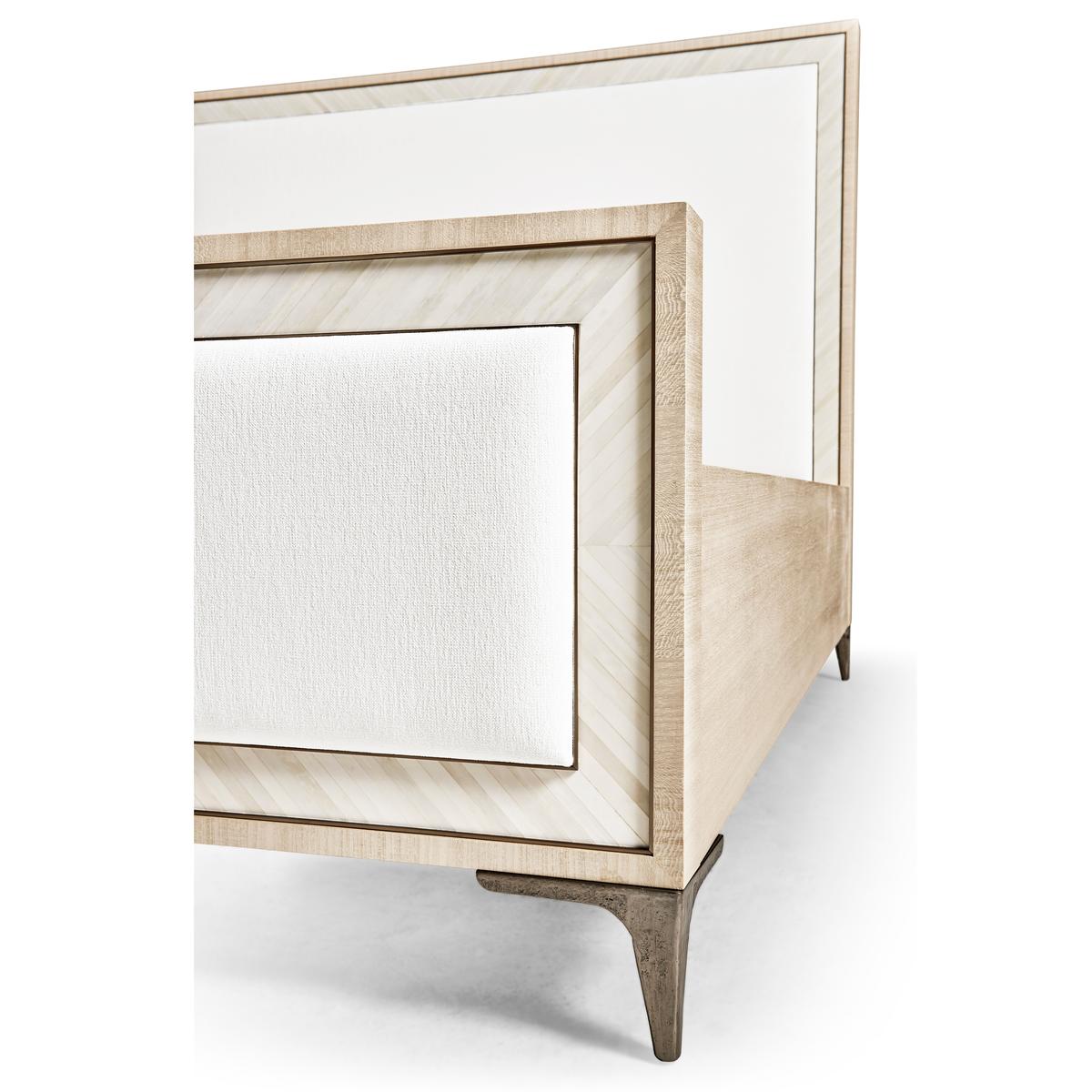 Tideline Bone & Linen-Blend Upholstered Bed | Jonathan Charles Fine Furniture