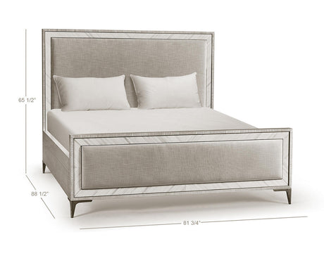 Tideline Bone & Linen-Blend Upholstered Bed | Jonathan Charles Fine Furniture