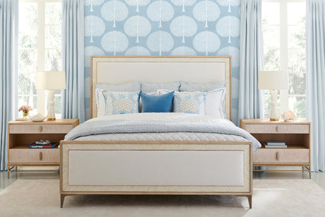 Tideline Bone & Linen-Blend Upholstered Bed | Jonathan Charles Fine Furniture