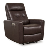 Ashley Chocolate Pisgham PWR Recliner/ADJ Headrest - Leather | Home Elegance USA