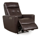 Ashley Chocolate Pisgham PWR Recliner/ADJ Headrest - Leather | Home Elegance USA