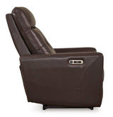 Ashley Chocolate Pisgham PWR Recliner/ADJ Headrest - Leather | Home Elegance USA