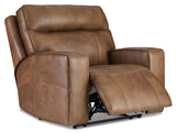 Ashley Caramel Game Plan Wide Seat Power Recliner - Leather - U1520682 - Home Elegance USA - 3