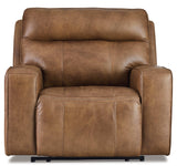 Ashley Caramel Game Plan Wide Seat Power Recliner - Leather - U1520682 - Home Elegance USA - 1