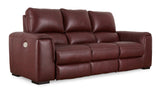 Alessandro Power Reclining Sofa with Adjustable Headrests in Garnet by Ashley | Home Elegance USA