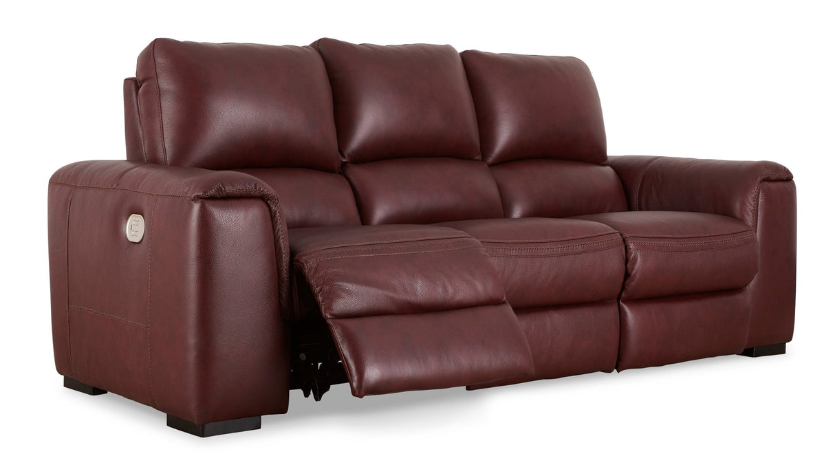 Alessandro Power Reclining Sofa with Adjustable Headrests in Garnet by Ashley | Home Elegance USA