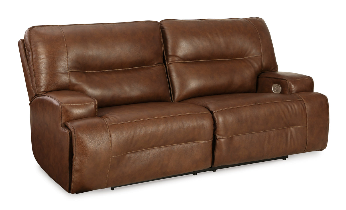 Power Reclining Sofa Auburn Francesca 2-Seat Adjustable Headrest Leather - Ashley