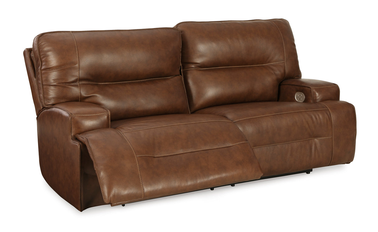 Power Reclining Sofa Auburn Francesca 2-Seat Adjustable Headrest Leather - Ashley