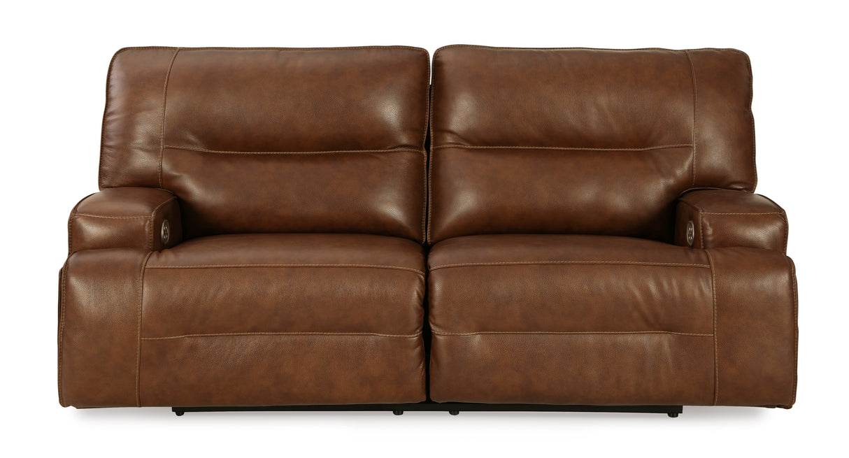 Power Reclining Sofa Auburn Francesca 2-Seat Adjustable Headrest Leather - Ashley