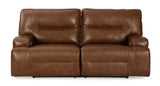 Power Reclining Sofa Auburn Francesca 2-Seat Adjustable Headrest Leather - Ashley - Home Elegance USA