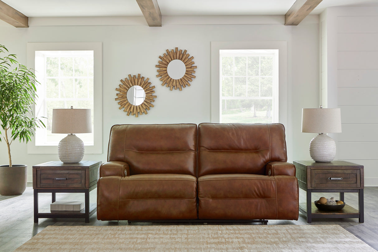 Power Reclining Sofa Auburn Francesca 2-Seat Adjustable Headrest Leather - Ashley - Home Elegance USA