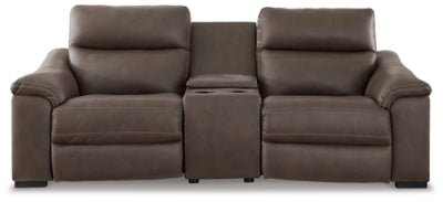 Ashley Chocolate Salvatore U26301S2 3 - Piece Power Reclining Sectional Loveseat with Console - U26301S2 - Home Elegance USA - 1