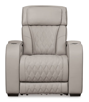 Ashley Gray Boyington PWR Recliner/ADJ Headrest - Leather | Home Elegance USA