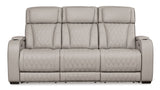 Boyington Power Reclining Sofa in Gray Leather | Ashley - U2710515 - Home Elegance USA - 1