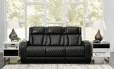 Boyington Power Reclining Sofa with Adjustable Headrests in Black Leather by Ashley - U2710615 - Home Elegance USA - 6