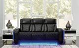 Boyington Power Reclining Sofa with Adjustable Headrests in Black Leather by Ashley - U2710615 - Home Elegance USA - 2