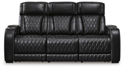 Ashley Black Boyington PWR REC Sofa with ADJ Headrest - Leather