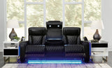 Boyington Power Reclining Sofa with Adjustable Headrests in Black Leather by Ashley - U2710615 - Home Elegance USA - 8