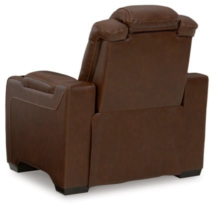 Ashley Chocolate Backtrack PWR Recliner/ADJ Headrest - Leather - U2800413 - Home Elegance USA - 4