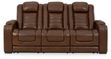 Ashley Chocolate Backtrack PWR REC Sofa with ADJ Headrest - Leather