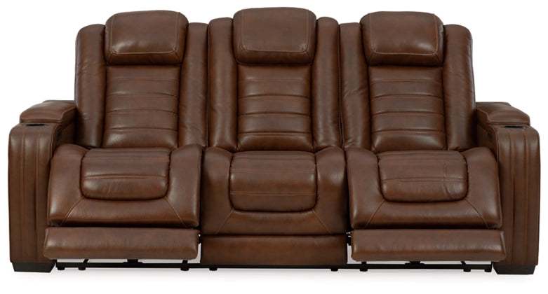 Power Reclining Sofa Backtrack Chocolate Leather - Ashley