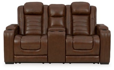 Ashley Chocolate Backtrack PWR REC Loveseat/CON/ADJ HDRST - Leather - U2800418 - Home Elegance USA - 1