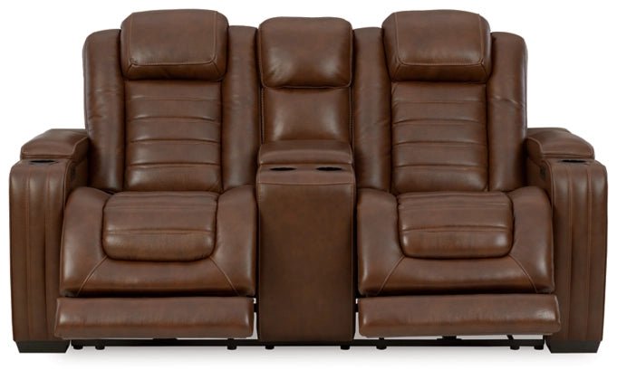 Ashley Chocolate Backtrack PWR REC Loveseat/CON/ADJ HDRST - Leather - U2800418 - Home Elegance USA - 5