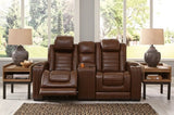 Ashley Chocolate Backtrack PWR REC Loveseat/CON/ADJ HDRST - Leather - U2800418 - Home Elegance USA - 3