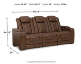 Power Reclining Sofa Backtrack Chocolate Leather - Ashley - Home Elegance USA