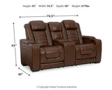 Ashley Chocolate Backtrack PWR REC Loveseat/CON/ADJ HDRST - Leather | Home Elegance USA