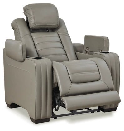 Ashley Gray Backtrack PWR Recliner/ADJ Headrest - Leather - U2800513 - Home Elegance USA - 6