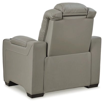 Ashley Gray Backtrack PWR Recliner/ADJ Headrest - Leather - U2800513 - Home Elegance USA - 4