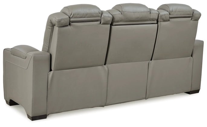 Ashley Backtrack Power Reclining Sofa with Adjustable Headrest - Gray Leather - U2800515 - Home Elegance USA - 7