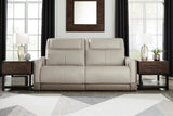 Power Reclining Sofa Battleville Leather Almond - Ashley - image 2