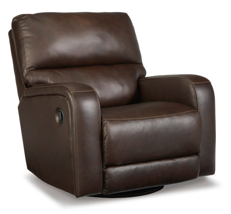 Ashley Coffee Emberla Swivel Glider Recliner - Leather | Home Elegance USA