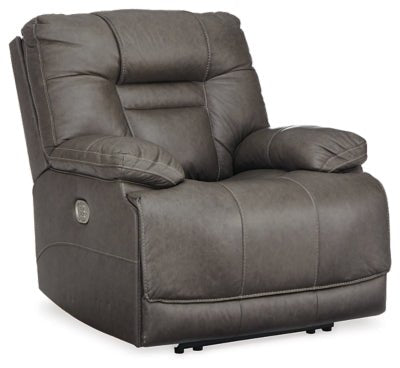 Ashley Smoke Wurstrow PWR Recliner/ADJ Headrest - Leather - U5460213 - Home Elegance USA - 1