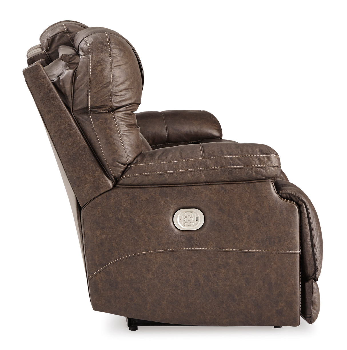 Wurstrow Power Reclining Sofa with Adjustable Headrests in Umber Leather by Ashley