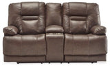 Ashley Umber Wurstrow PWR REC Loveseat/CON/ADJ HDRST - Leather - U5460318 - Home Elegance USA - 1