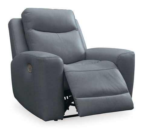 Sillón reclinable eléctrico Ashley Steel Mindanao con reposacabezas ajustable - Cuero
