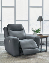 Sillón reclinable eléctrico Ashley Steel Mindanao con reposacabezas ajustable - Cuero
