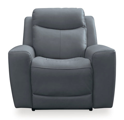 Sillón reclinable eléctrico Ashley Steel Mindanao con reposacabezas ajustable - Cuero