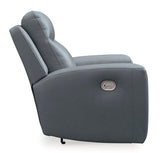 Sillón reclinable eléctrico Ashley Steel Mindanao con reposacabezas ajustable - Cuero