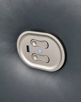 Sillón reclinable eléctrico Ashley Steel Mindanao con reposacabezas ajustable - Cuero