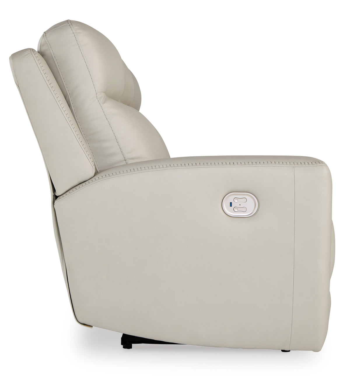 Power Reclining Sofa Coconut Mindanao Adjustable Headrest White Leather - Ashley