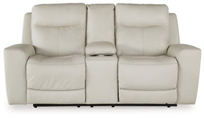 Ashley Coconut Mindanao PWR REC Loveseat/CON/ADJ HDRST - Leather - U5950518 - Home Elegance USA - 1