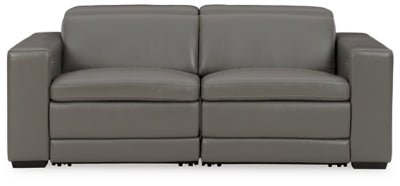 Ashley Gray Texline U59603S6 3 - Piece Power Reclining Sectional Loveseat - Leather - U59603S6 - Home Elegance USA - 1