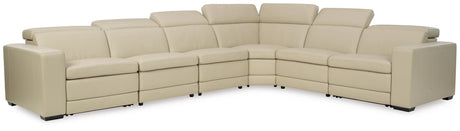 Ashley Sand Texline U59604S5 7 - Piece Power Reclining Sectional - Leather - U59604S5 - Home Elegance USA - 1