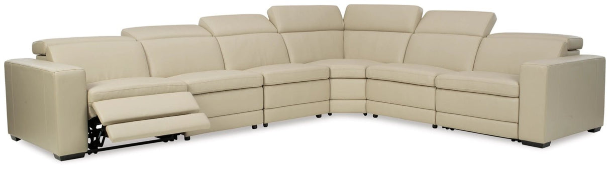 Ashley Sand Texline U59604S5 7 - Piece Power Reclining Sectional - Leather - U59604S5 - Home Elegance USA - 10